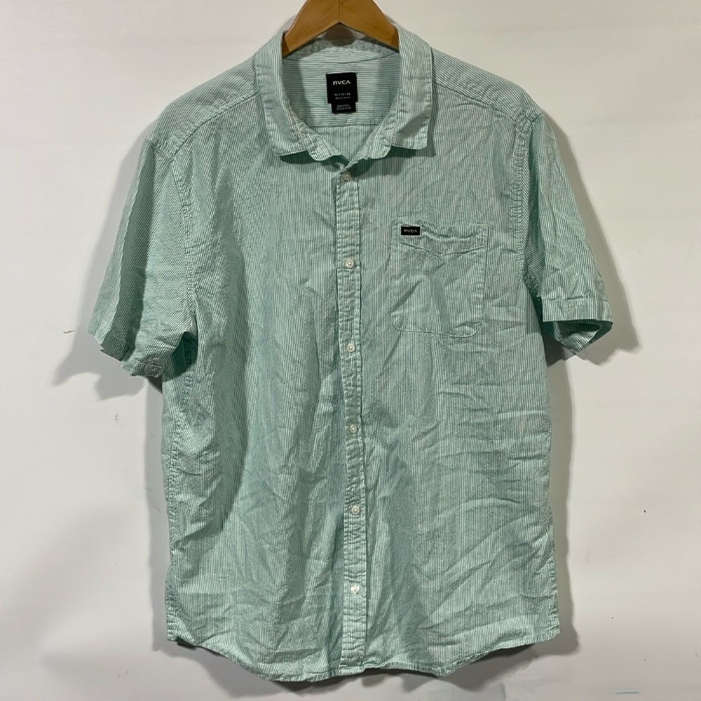 RVCA Light Green Casual Button Down Shirt